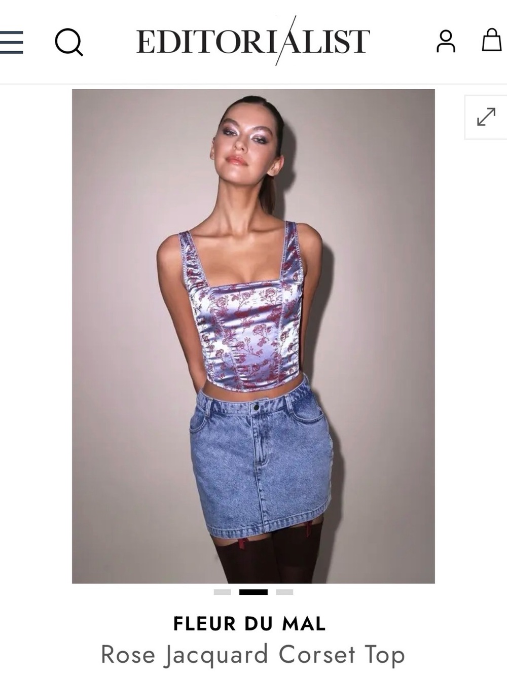 Silk Rose Jacquard bustier style  corset top
